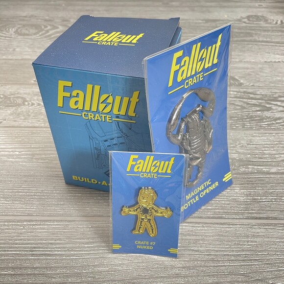 Bethesda Fallout 76 Loot Crate Lot Build a Figure Torso Pins Bottle Opener NEW - Picture 2 of 12